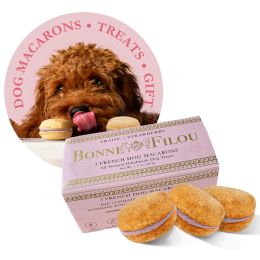 Dog Macarons - Count of 3 (Dog Treats | Dog Gifts) (Flavor: Strawberry)